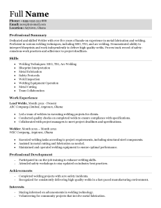 Read more about the article Welder CV Template