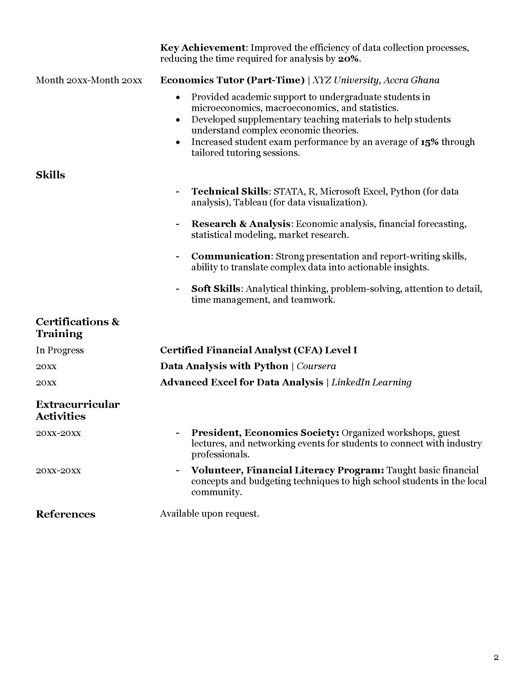Chronological CV for Fresh Graduates - Image 2