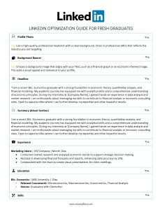 LinkedIn Optimization Template for Fresh Graduates